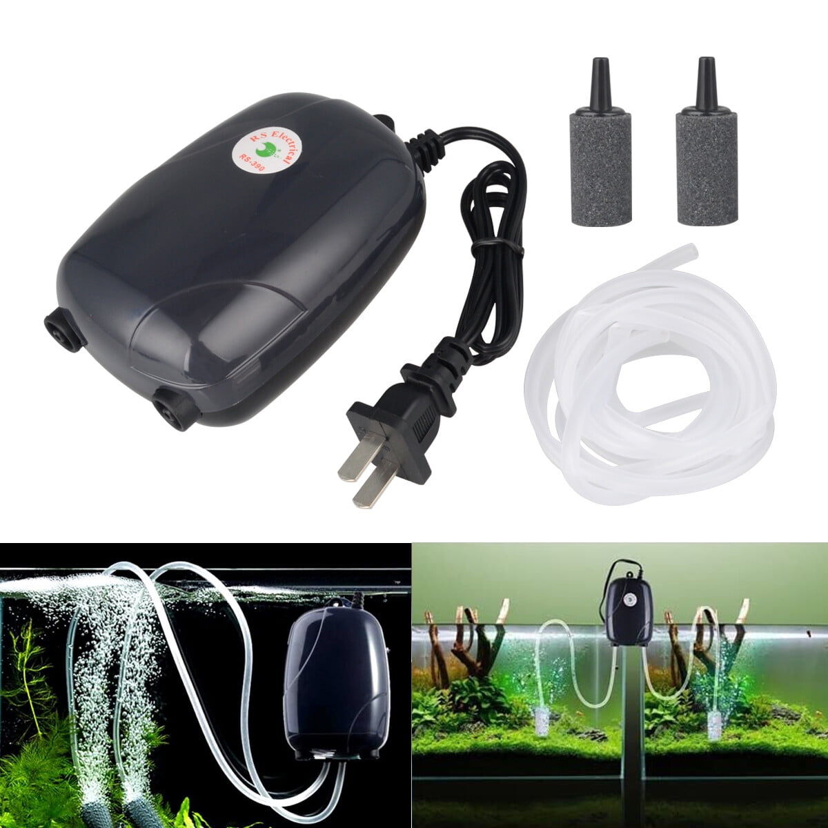 acdanc 300 Gallon Adjustable Silent Air Pump Large Aquarium Fish Tank 2 outlet for Hydroponic Pond