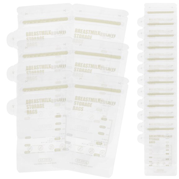 30PCS 150ML Disposable Breast Milk Bag Sterility Breast Milk Sub Bag Portable Breast Milk Freshness Protection Bag Frozen Milk Storage Pouch for Home Mom Use(Transparent)