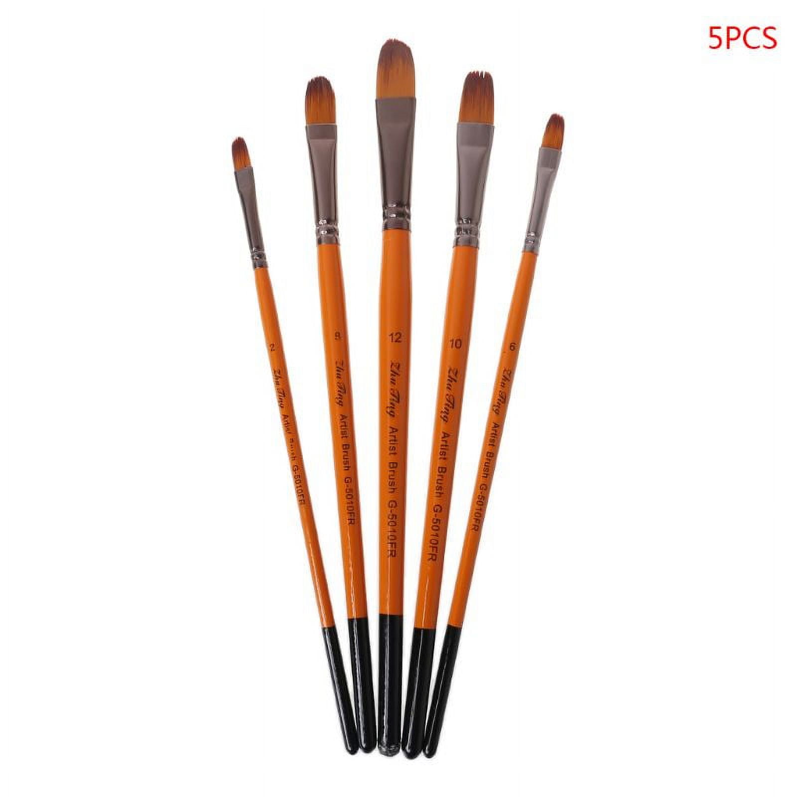 acdanc 5pcs Filbert Paint Brushes Fine Nylon Hair Watercolor Gouache