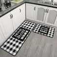 thumbnail image 1 of acdanc Buffalo Plaid Farmhouse Black and White Kitchen Mat, 17.7" x 47.2" + 17.7" x 23.6", 2 Count, 1 of 6