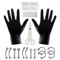 acdanc Designice 22Pcs Piercing Kit Nose Piercings Nose Ring Surgical Steel Piercing Jewelry Tool