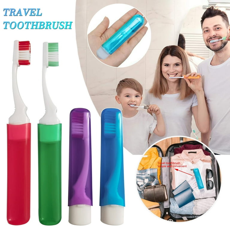 acdanc Kids Toothbrush Travel Toothbrush Compact Folding Hygienic Pocket Holiday Camping Toothpaste