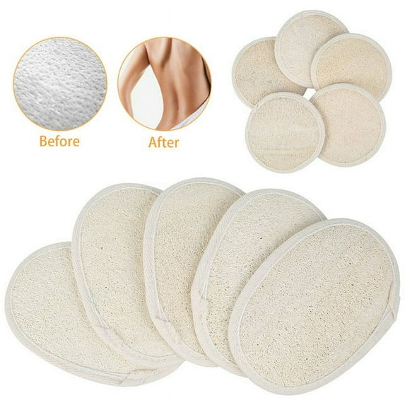 acdanc Natural Loofah Exfoliating Sponge,Exfoliating Loofah Pad,Biodegradable Loofah,Rub Back Rub Ash Bath Wipe