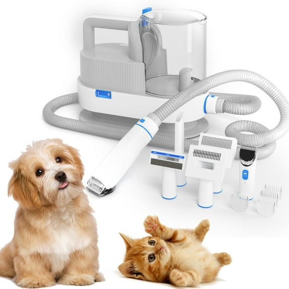 acdanc Pet Clipper Grooming Kit with Vacuum Suction and Vacuum Picks Up 99% Pet Hair, 5 Grooming Tools, Low Noise Pet Grooming Vacuum with Dog Clippers,2.5L Large Capacity Pet Hair Collection Box