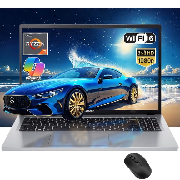 acer Aspire Go 15 Slim AI Ready Laptop, 15.6" FHD IPS Display, AMD Ryzen 3 7320U, 8GB LPDDR5 RAM, 1TB PCIe SSD, Wi-Fi 6, Dedicated Copilot Key, Windows 11 Home in S Mode, w/Mouse