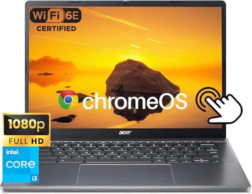 Acer Chromebook Plus 514 Touchscreen Laptop - 14" FHD, Intel 8-Core I3-N305, 8GB RAM, 512GB SSD, Wi-Fi 6E, Chrome OS