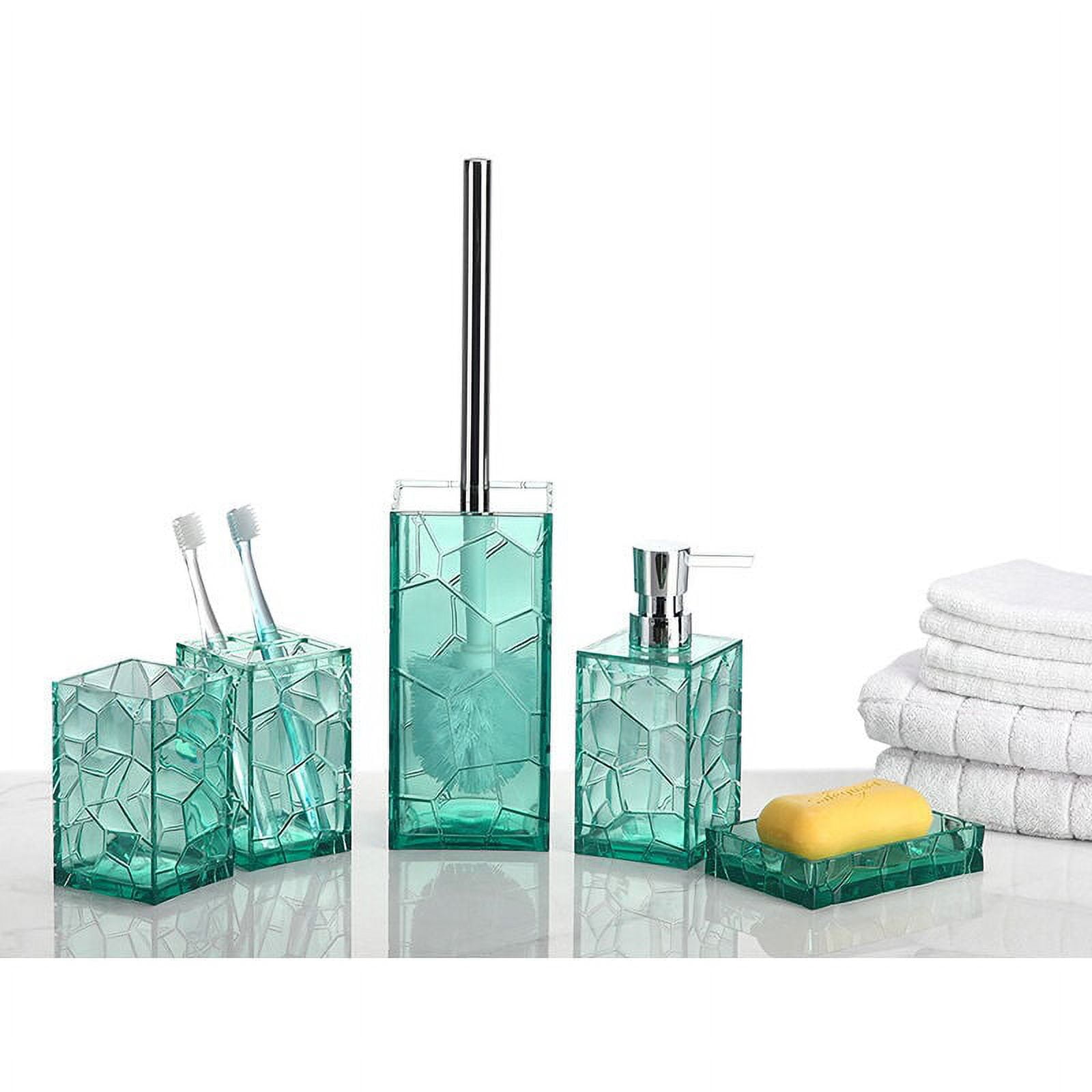 acrylic home hotel bathroom set toilet brush toothbrush holder soap dish soap dispensers