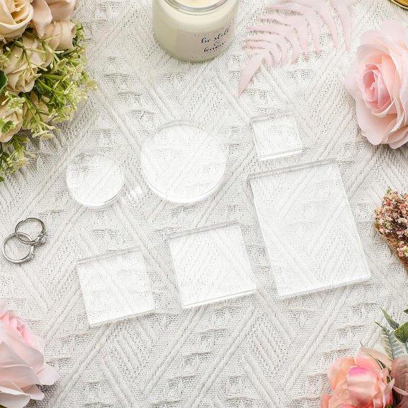 acrylic styling blocks flat lay wedding decor square round set of 6 Amyhill