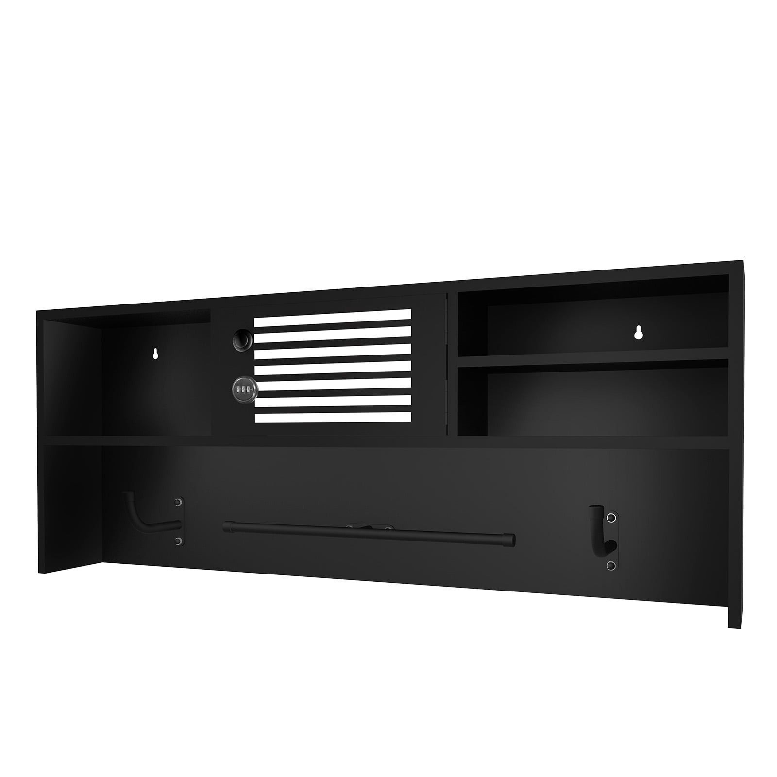 actical Duty Gear Rack Decor, Body Armor Stand, Police Gear Rack - Black Powder Coated Wall Mounted with Combination Lock, 3.9"W Size for Police Academy Graduation Gift
