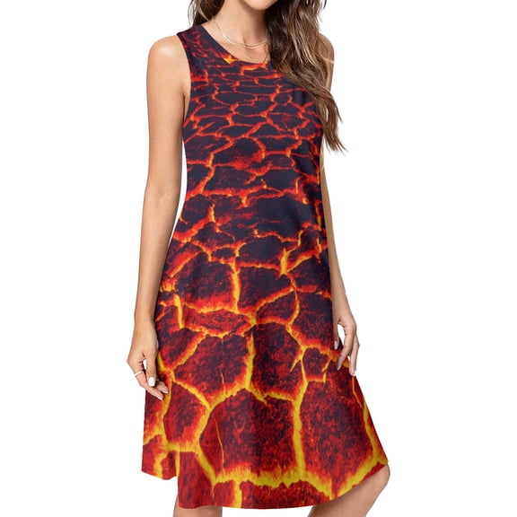 active lava Spring Summer Dresses for Women Fashion T-shirt Dress Casual Sleeveless Loose Sundress with Pockets