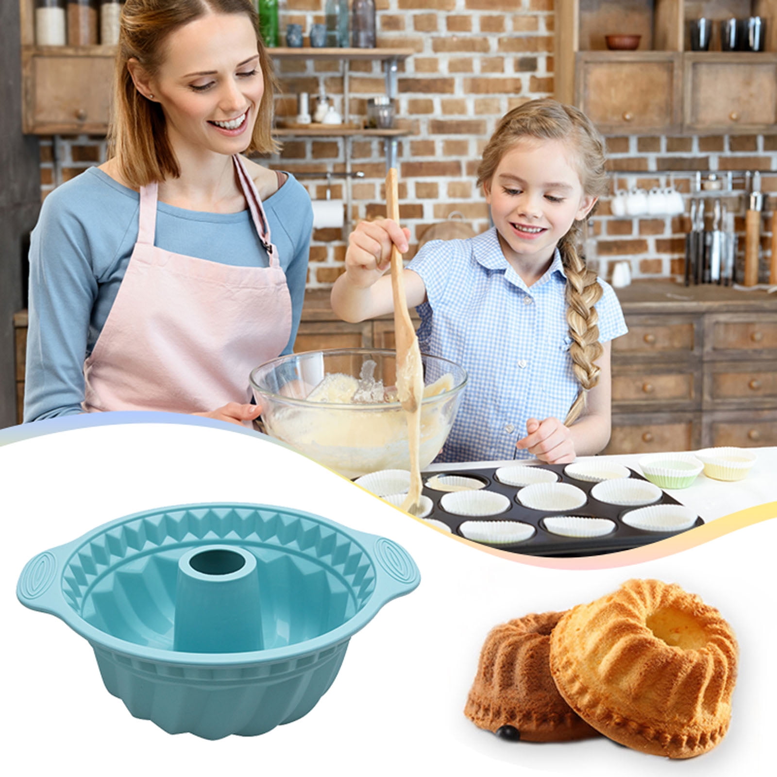 Silicone Baking Non Stick Bundt Cake Pans Celebration In Silicone Cake Pan,  Non-stick Bundt Pan With