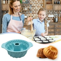 activity 9.5 in Silicone Cake Pan, Non-stick Bundt Pan with Sturdy Handle, Cake Baking Molds for Bundt Cakes, Bakeware for Cake, Jello, Gelatin, Bread, Para Gelatinas