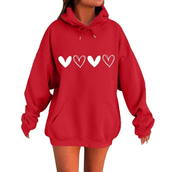 WCJM Women's Hoodies Red Sweatshirts Womens Oversized Hoodies Winter Cute Sweatshirts Fleece Hooded Pullover 2026 Fashion Casual Tops Sweater Trendy Outfits navy blue hoodie women
