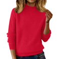 thumbnail image 1 of WCJM Women's Red Turtleneck Sweater First Line Ready Made Clothing Half Turtleneck Slim Fitting Bottoming Shirt for Women Autumn and Winter 2026 New Sweater Slimming Inner Sweater, 1 of 6