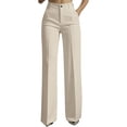 thumbnail image 1 of acuever Suit Trousers Women's High Waist Trousers Wide Leg Fabric Trousers Elegant Trousers Straight Leg Trousers Business Outfit Trousers Long Drawstring Women's Casual Pants Yoga Pants（S）, 1 of 7