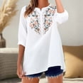 thumbnail image 1 of WCJM Tight Shirts for Women Womens Tops 3/4 Sleeve V Neck Button Down Shirts Business Casual Outfit Basic Tees Summer Top 2026 Blouses for Women Business Casual, 1 of 2