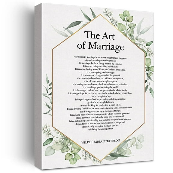 ad The Art Of Marriage Print Canvas Wall Art Home Decor Happiness In Marriage Is Not Something Painting Canvas Poster Framed Ready To Hang Wedding Engagement Gift yj