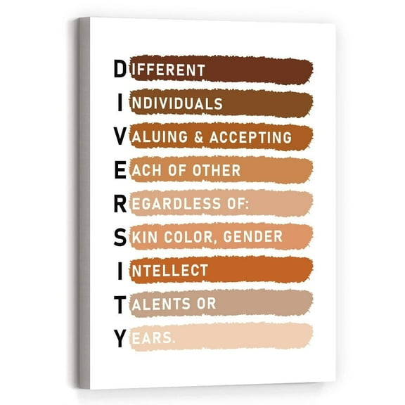 Diversity Education Canvas Wall Art poster Diversity Mental Health Positive Quote Canvas