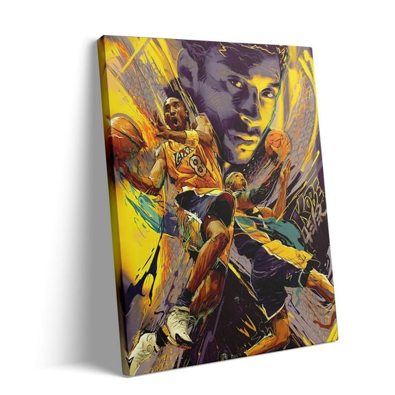 ad Kobe Bryant Canvas Wall Art Print Poster, Inspirational Basketball Player Sports Picture Wall Decor, Motivational Mamba Artwork For Home Bathroom Bedroom Gym Office Living Room Decor yj