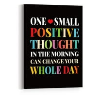 ad One Small Positive Thought in the Morning Wall Decor,Inspirational Quotes Wall Art for Women Teens,Motivational Canvas Wall Art for Home Office Bathroom yj