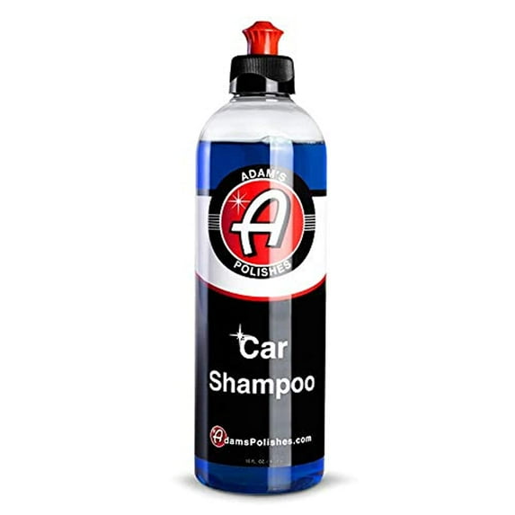 Adam's Car Wash Shampoo (16 oz) pH neutral soap formula for safe, spot free cleaning - thick, luxurious foam suds that always rinse clean - ultra slick formula that wont scratch or leave water spots