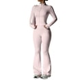 thumbnail image 1 of adaychics 2 Piece Workout Sets for Womens Long Sleeve Bodycon Zipper Jacket and Flared Leggings Set for Workout, 1 of 9