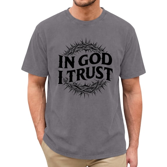 adaychics Christian Shirts for Men Thorn Crew Neck Oversized Cotton T Shirts Distressed Casual Clothes for Travel Dating