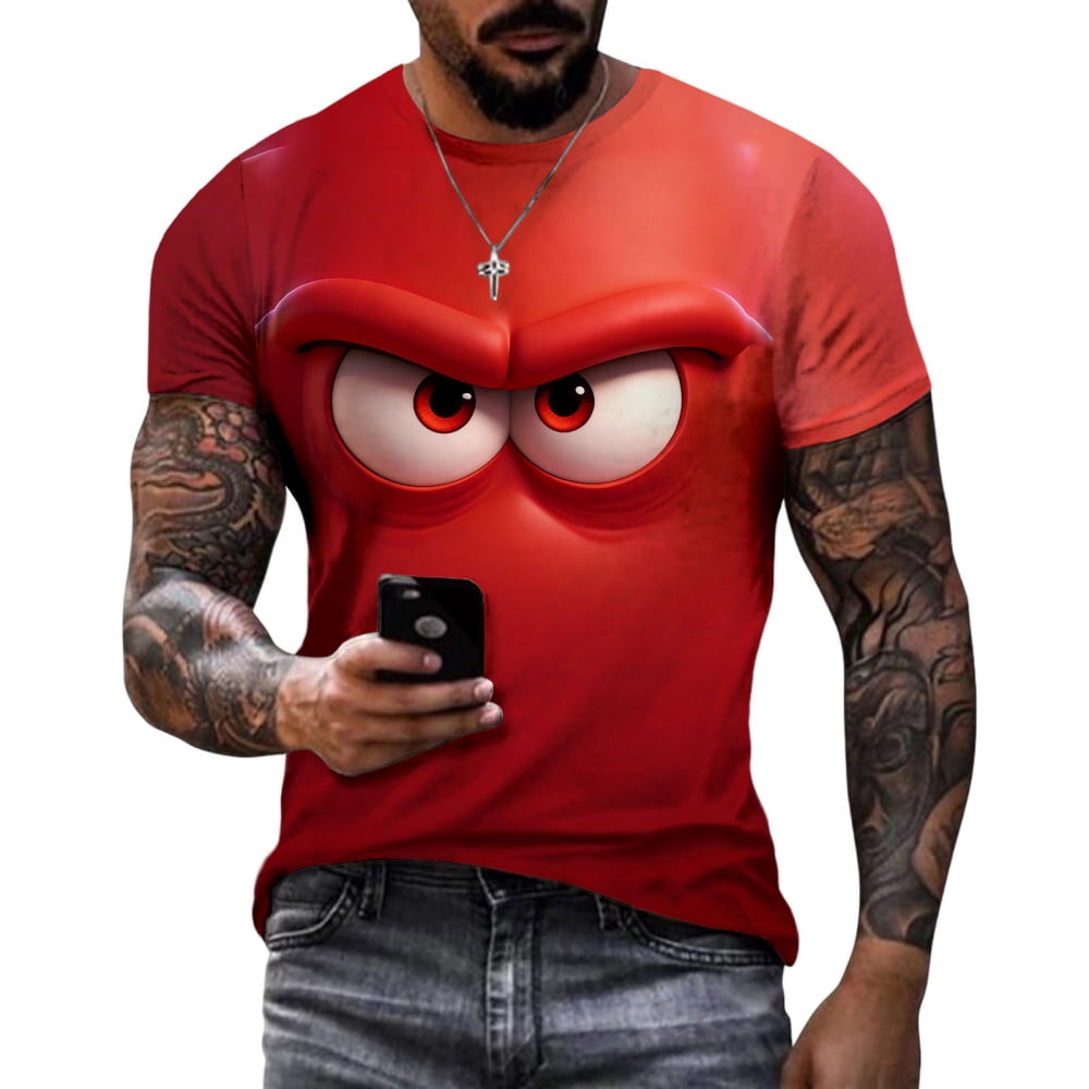 adaychics Funny Graphic Tees for Men Funny Facial Expression Trendy Big ...