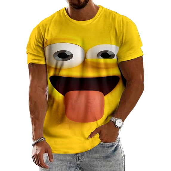 adaychics Funny Tshirts Men Crew Neck Fun Expression Summer Printed T Shirts Fashion Basic Tops for Travel Dating