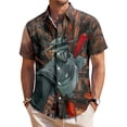 thumbnail image 1 of adaychics Hawaiian Shirt for Men Goddess American Flag Casual Patriotic Shirts Fashion Printed Clothes for Vacation Travel, 1 of 8