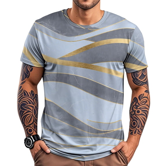 adaychics Mens Graphic Tees Marble Print Fashion Summer T Shirts Crew Neck Clothes for Travel Dating Commuting