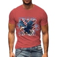thumbnail image 1 of adaychics Mens Patriotic T Shirts 250 Years Eagle Short Sleeve Crewneck Casual Summer Flag Graphic Tees for Travel, 1 of 8