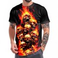 thumbnail image 1 of adaychics Mens Skull Shirts Crewneck Horror T-Shirt Novelty Short Sleeve Summer Tops for Daily Wear Holiday Party, 1 of 7