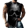 thumbnail image 1 of adaychics Mens Tank Tops Graphic Crew Neck Casual Sleeveless T Shirts Gothic Skull Graphic Muscle Tees for Exercise Daily, 1 of 7