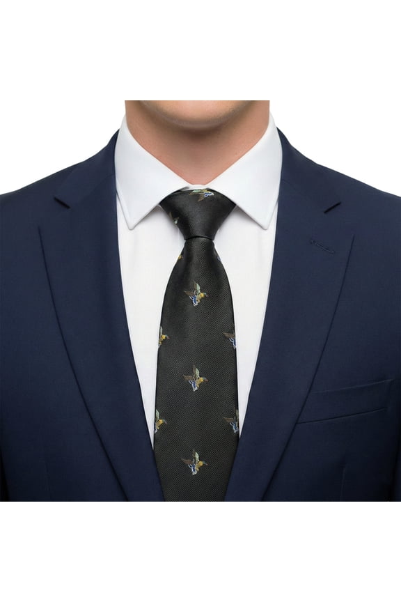 Novelty Ties for Men Duck Print Fashion Tie Embroidered Neckties Novelty Costume Accessory for Wedding Outings