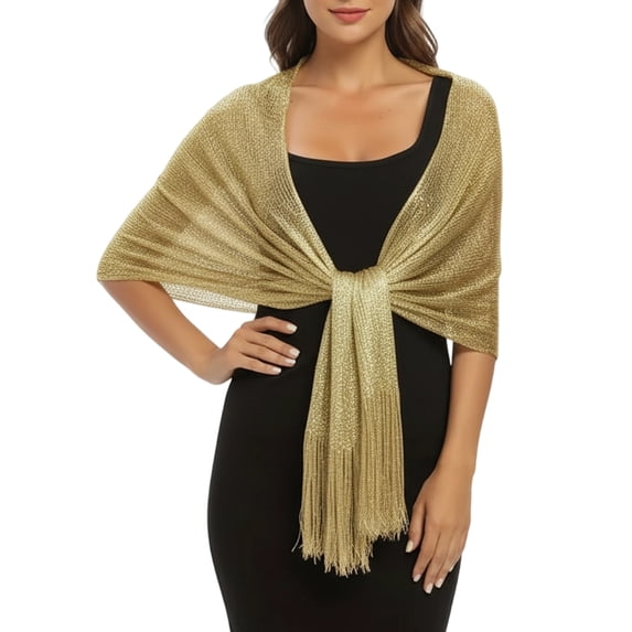 adaychics Shawls and Wraps for Evening Dresses Sparkly Cocktail Dress Shawl Wrap with Tassel for Women Wedding Cruise Party Evening Gowns