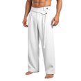 thumbnail image 1 of adaychics Wide Leg Pants Men Asymmetric Waistband Straight Leg Trousers Zipper Fly Mid Waist Pants for Travel Dating, 1 of 6