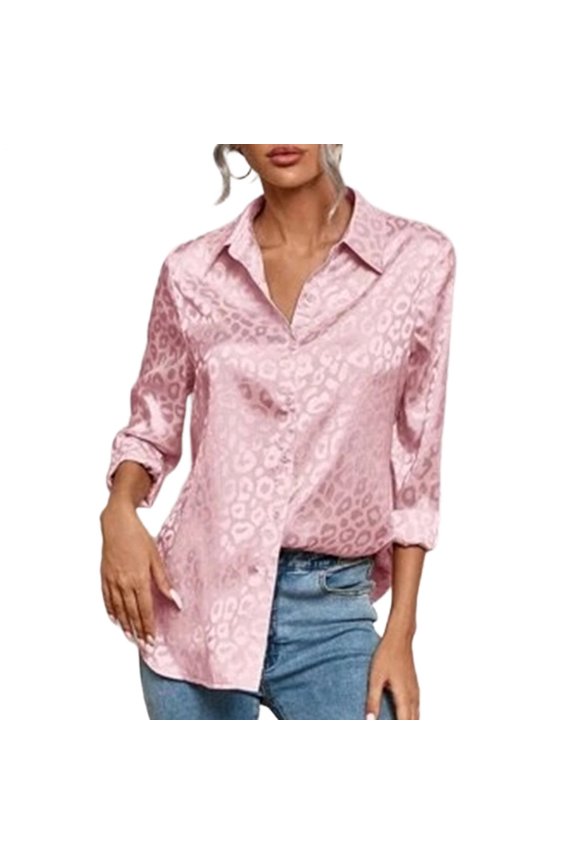 Womens Button Up Shirts Long Sleeve Leopard Elegant Business Shirts Fashion Casual Tops Daily Wear