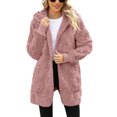 thumbnail image 1 of adaychics Womens Fleece Cardigan Oversized Open Front Sherpa Hoodie Long Fuzzy Warm Coat for Fall Winter, 1 of 7