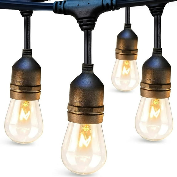 addlon 24FT Outdoor String Lights Commercial Grade Weatherproof Strand Edison Vintage Bulbs, ETL Listed Heavy-Duty Decorative Caf Market Patio Lights for Bistro Classic Black$$Tools & Hardware Other