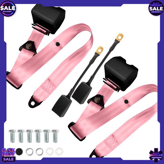 addserk  1 Pair Universal 3-Point Seat Belt Pads, Quick Release Backpack Attachment Straps, Pack Accessory Straps, Universal Fit for Golf Carts, UTV, Trucks