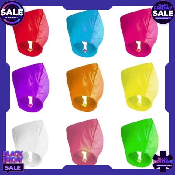 addserk 20 Pack Colorful Paper Lanterns, Chinese Flying Lanterns At Night Backdrop Wish for Luck,Kongming Lantern Paper Lamps Background for Photography, Weddings, Birthdays, Memorials and Party