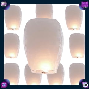 addserk Chinese Paper Lanterns (10 Packs), Biodegradable for Festivals, Wishes, Memorials, Funerals, Birthdays & Parties