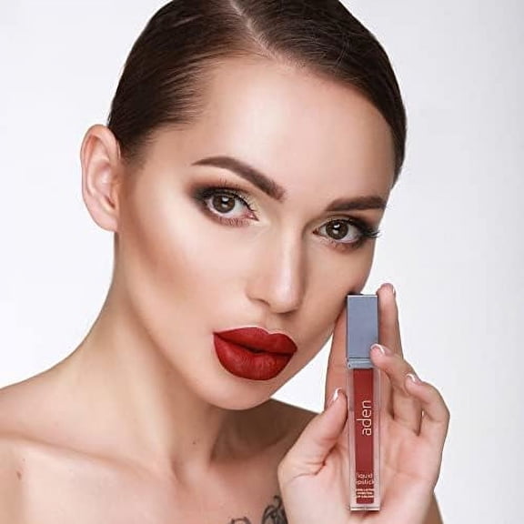 aden - 2 in 1 - Matte Liquid Lipstick & Lip Liner Set - 7ML - Non-Smudge & Quick Drying - Highly Pigmented - Long Duration with Hydration - Made in Italy (29 Poison Apple)