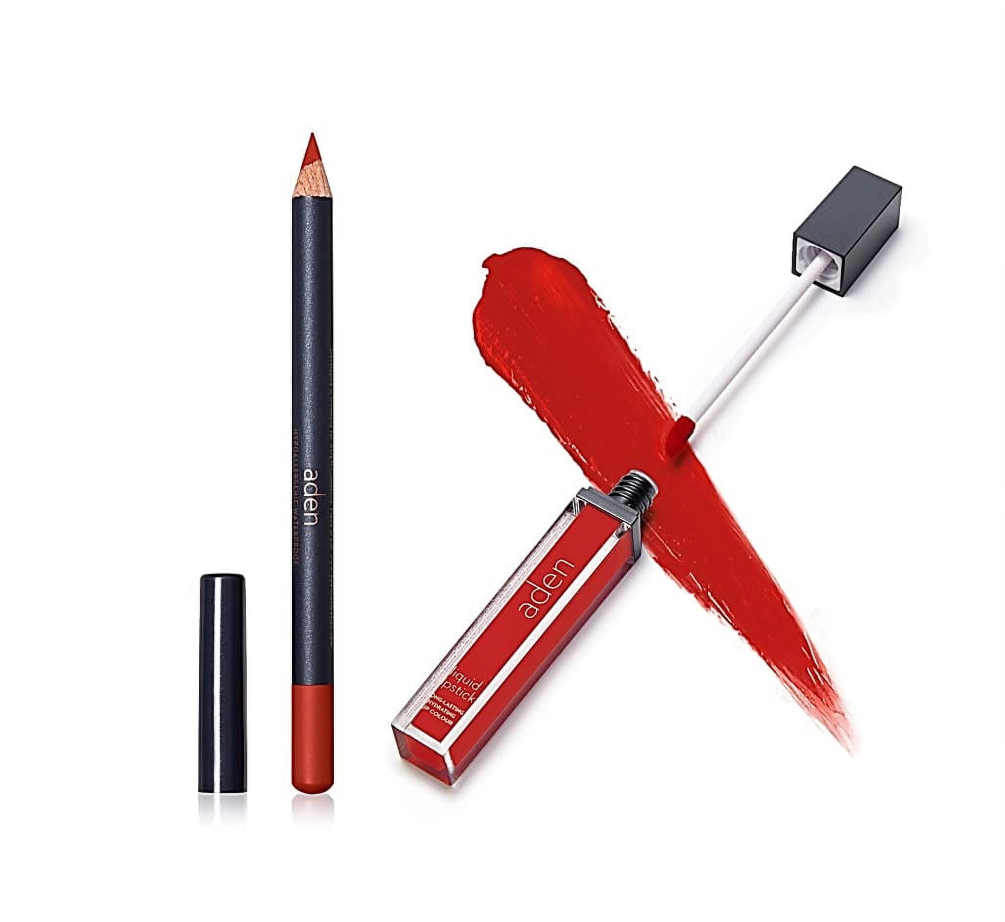 aden - 2 in 1 - Matte Liquid Lipstick & Lip Liner Set - 7ML - (21 Coral ...