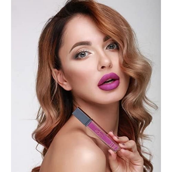 aden - 2 in 1 - Matte Liquid Lipstick & Lip Liner Set - 7ML - (26 Purple)