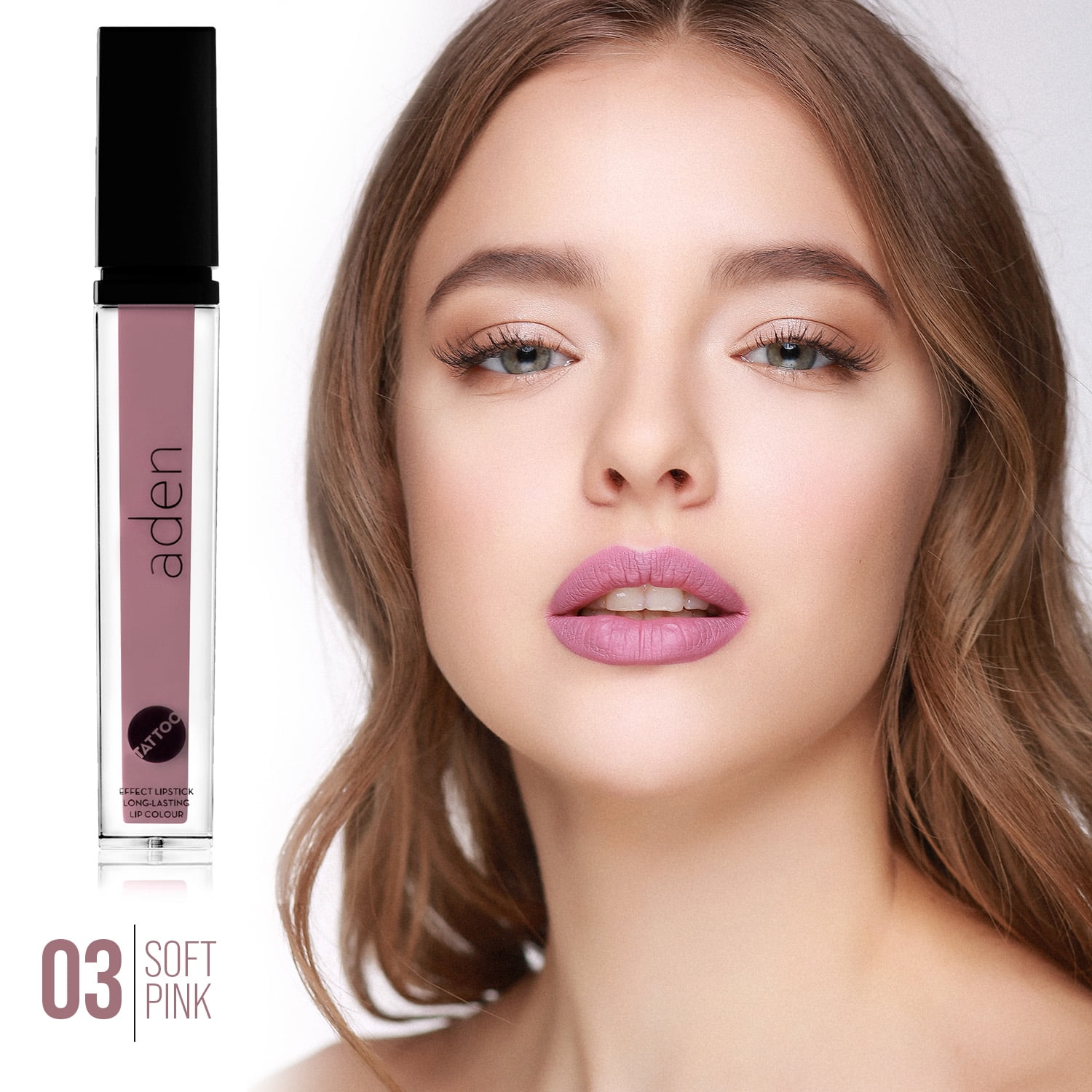 aden Tattoo Matte Lipstick - 7ML -  (03 Soft Pink)