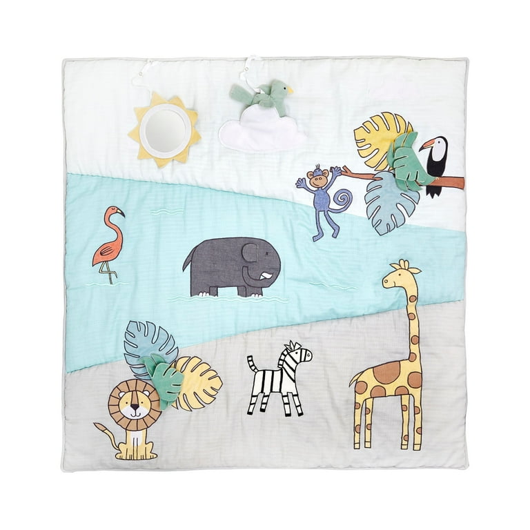 aden + anais ベビーボンディングプレイマット aden + anais Baby Bonding Playmat - Reversible 45? x 45