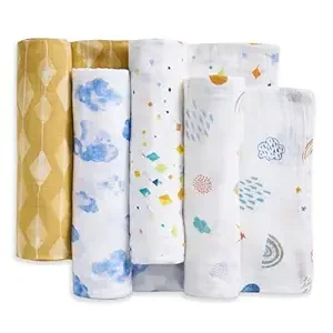 aden + anais Classic Swaddle Gift Box, Kite Parade, 4-Pack