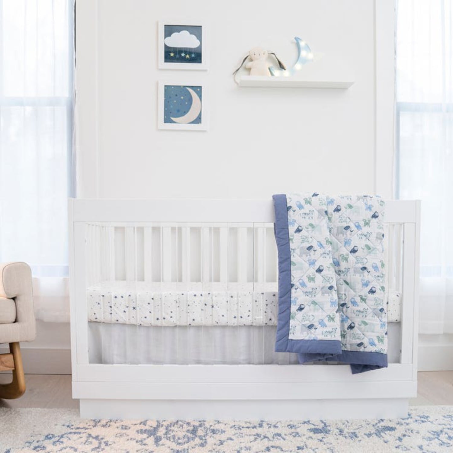 aden + anais Essentials, Cotton Crib Bedding Set , Time to Dream, Boys, Infants, 3-piece set